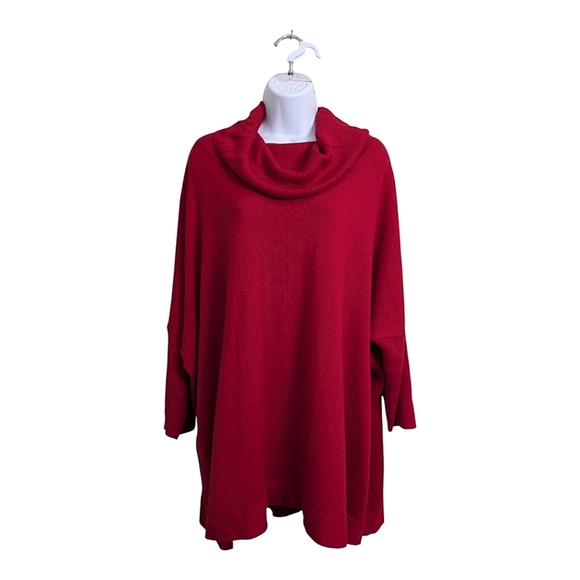 Eileen Fisher Woman Red Merino Wool Italian Yarn Pullover...